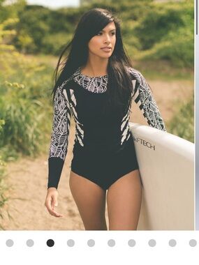 Lululemon Black & White Long Sleeve Rash Guard Swimsuit